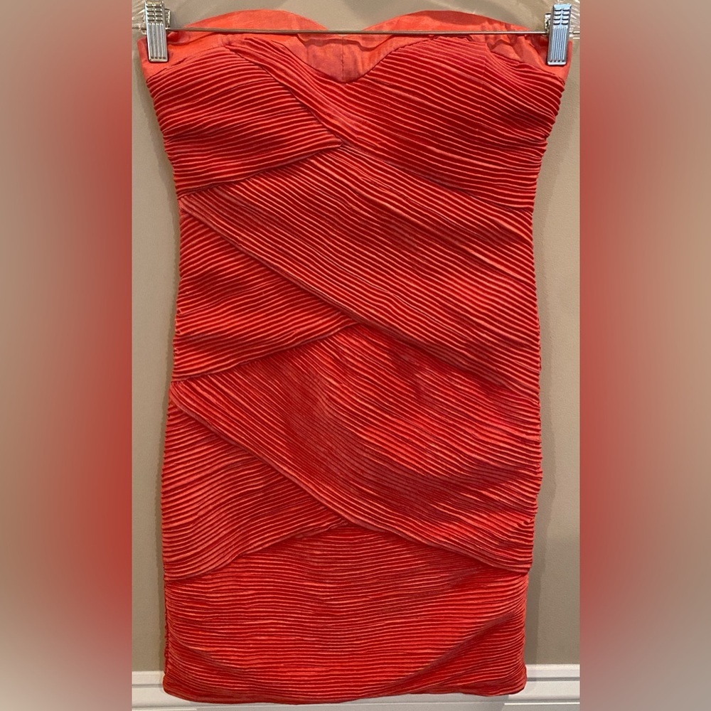Daisy Coral Strapless Tube Top Mini Short Dress Women's Sz Medium